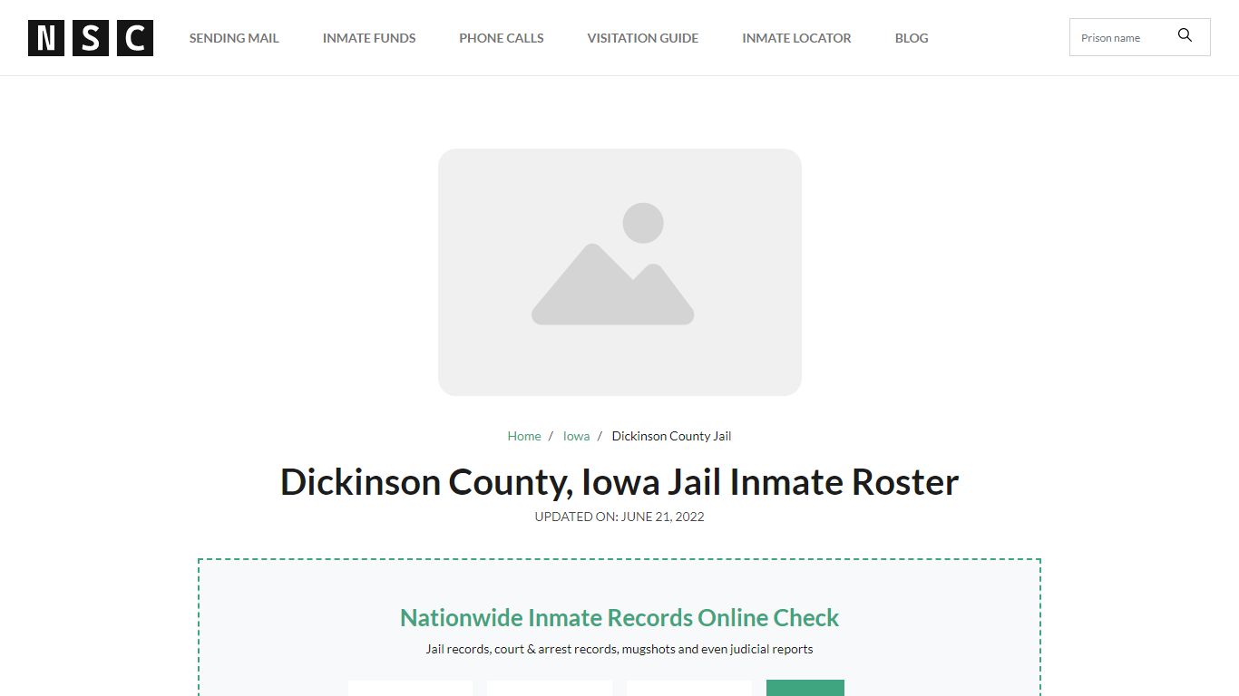 Dickinson County, Iowa Jail Inmate List